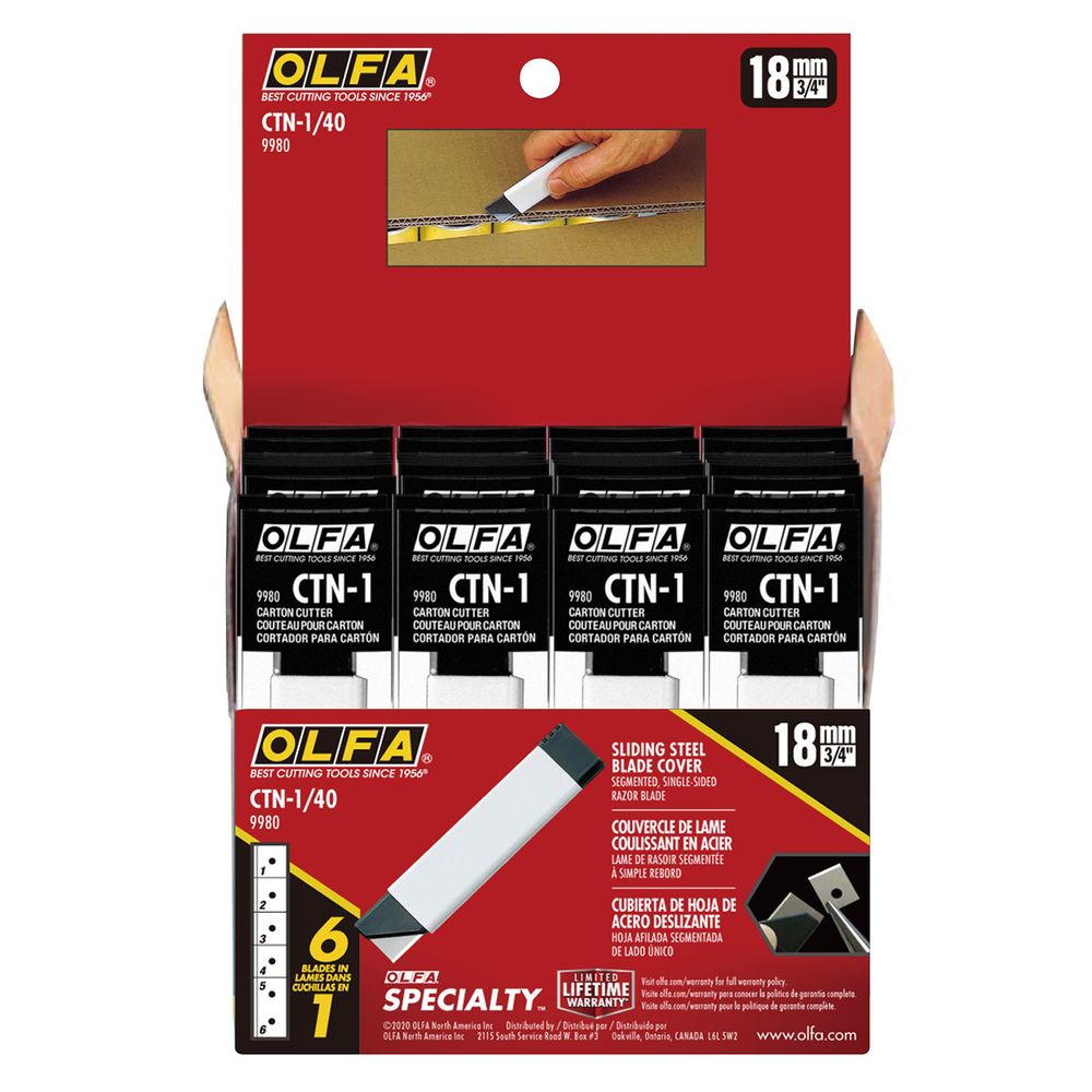 Carton Cutter With Snap Off Blade 40pc Display Box